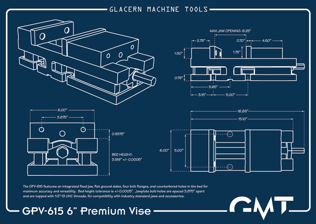 Glacern Machine Tools - GPV-615 Premium Vise